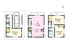 3階建て×3LDKのゆとりある設計で、家族それぞれのプライベート空間も確保。
